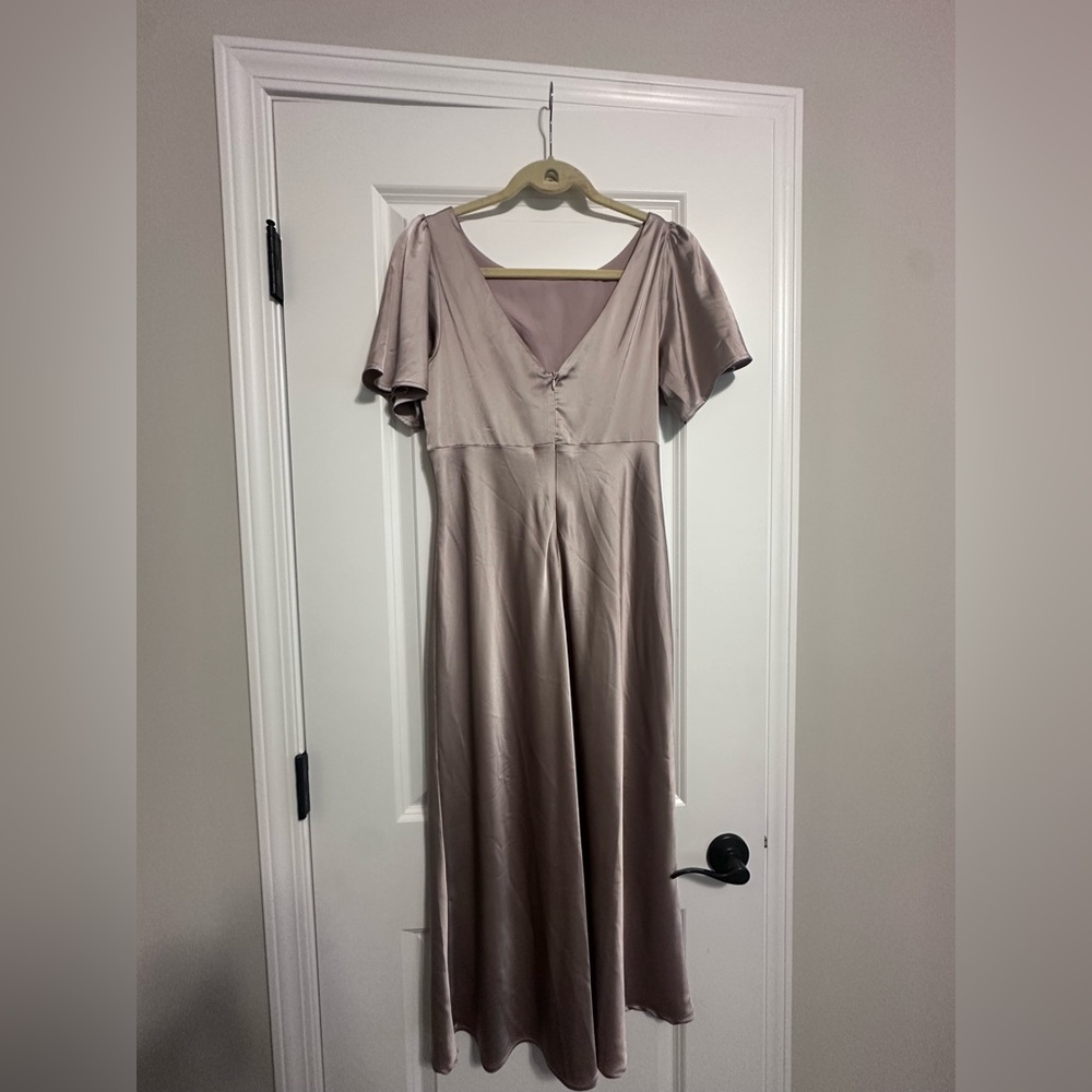 Baltic Born Satin Midi Dress in Dusty Orchid - Picture 3 of 7